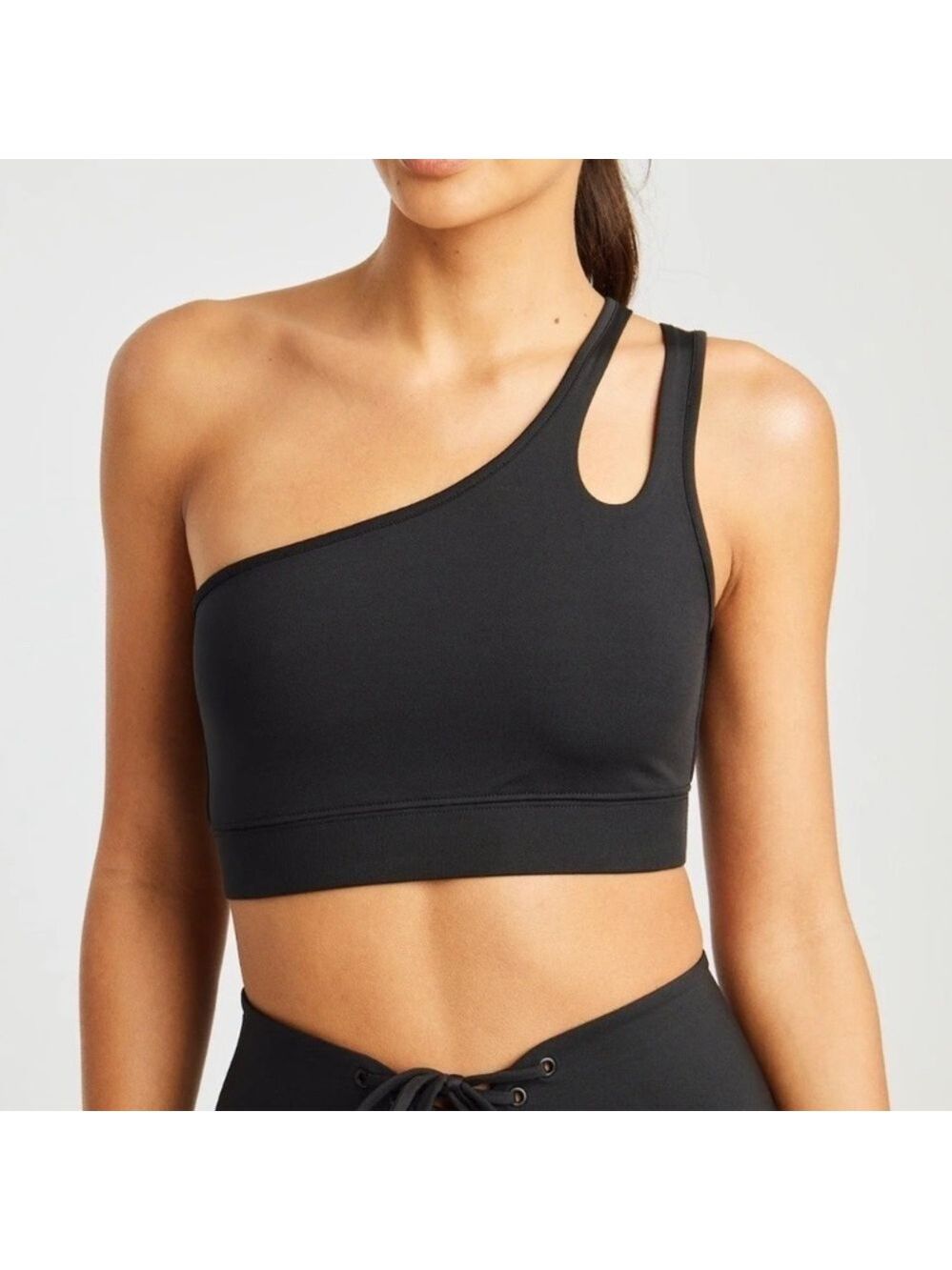 Year Of Ours Robin One Shoulder Sports Bra in Black